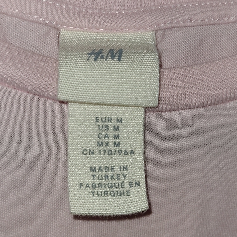 H&M Juniors Pink Short Sleeve Tshirt Red Salty Waves Miami Beach 100% Cotton Med - Picture 3 of 8